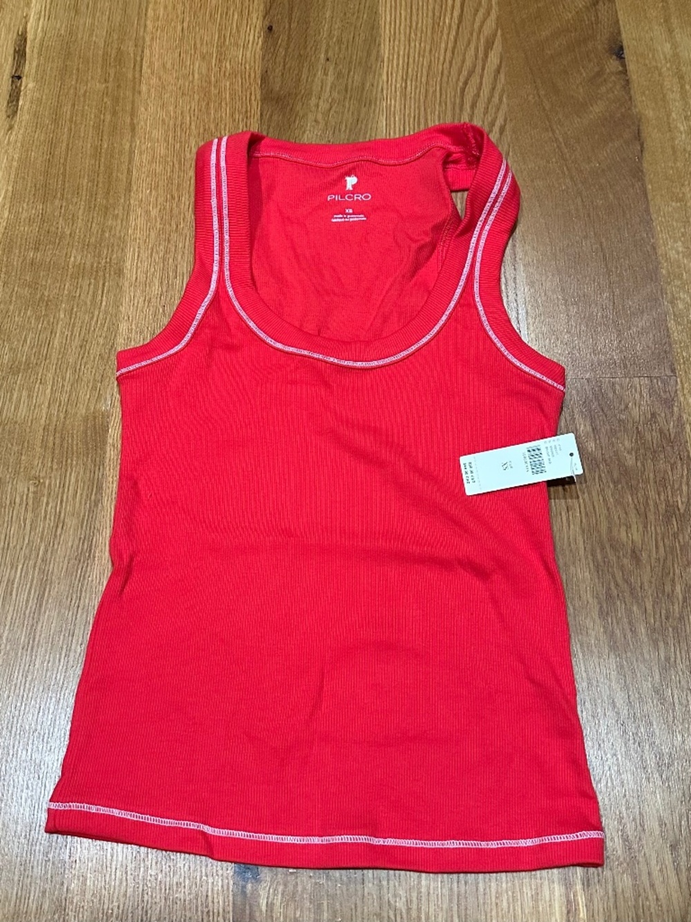 Pilcro red ribbed tank